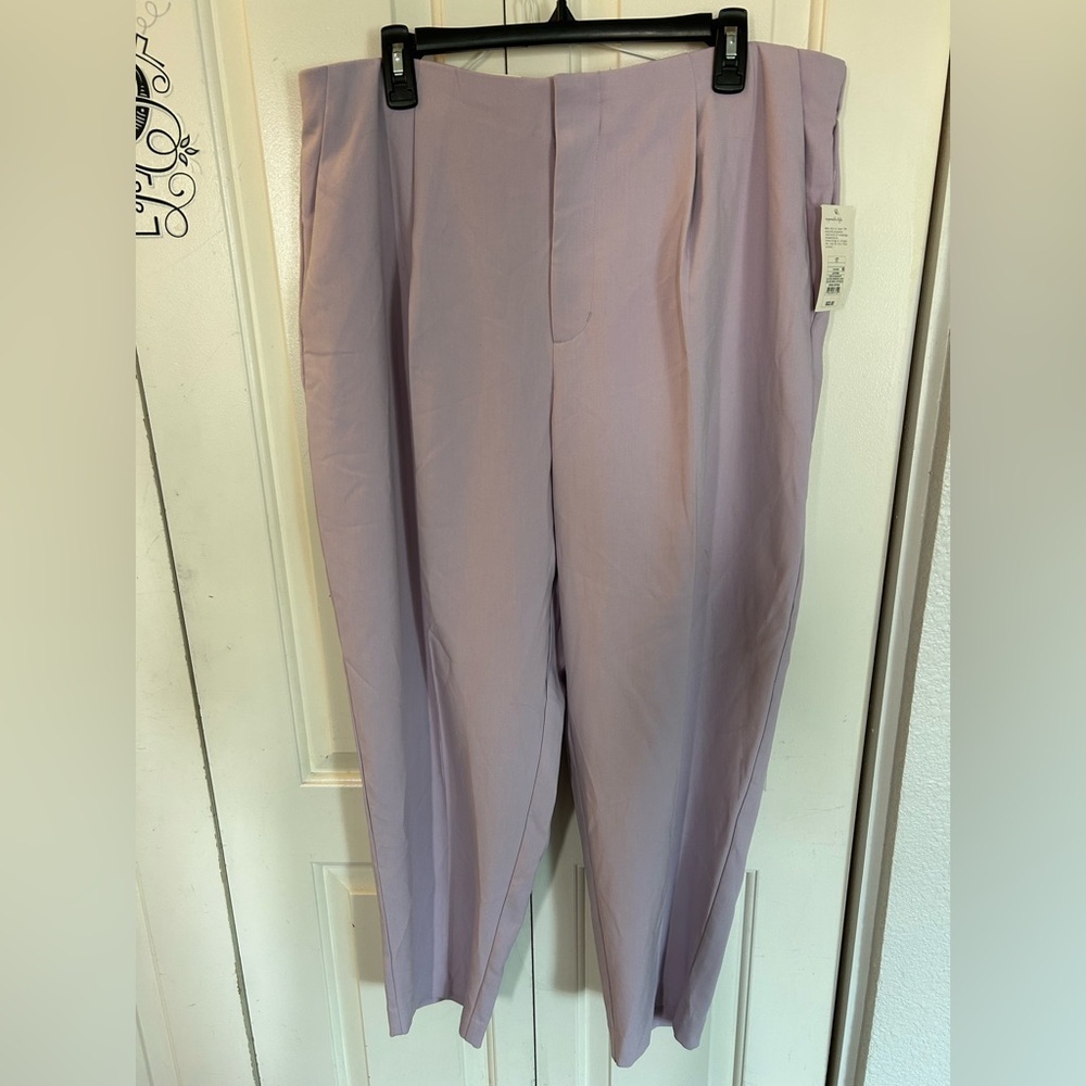 A New Day Tapered Leg High Rise Stretch Lilac Pants Size 17 Juniors New